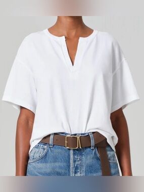 NWT Citizens of Humanity Aspeth Splice Tee White Medium